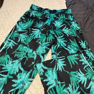 Satin Palm Wide Legged Trousers